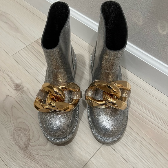 JW ANDERSON chain embellished silver rain boots size 41 - Picture 4 of 7